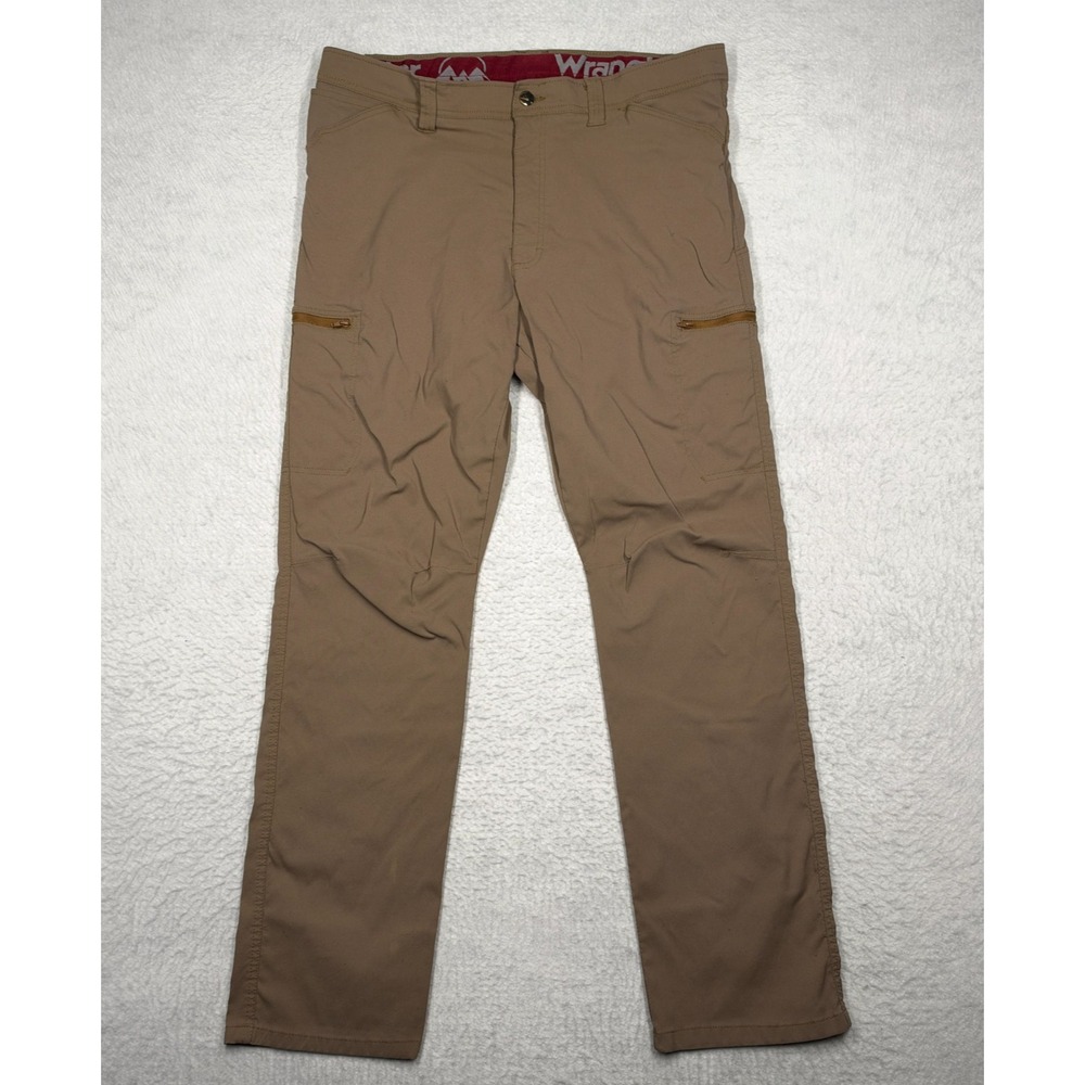 Wrangler ATG Synthetic Utility Pants Khaki Brown Stretch Men's Size 38x32